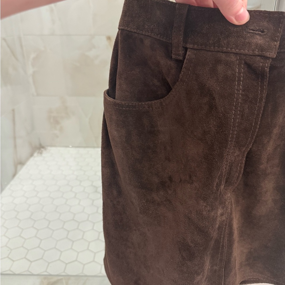 Miu Miu Dark Brown Suede Skirt - Picture 5 of 12